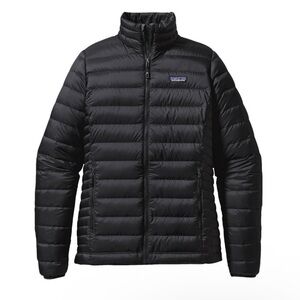 Patagonia Down Sweater Zip Up Jacket Solid Black Size XS Women’s Side Pockets